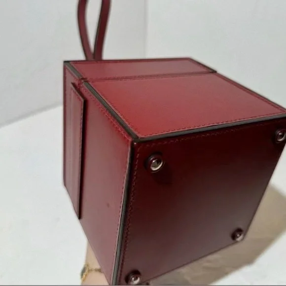 AUTHENTIC Moynat Calfskin Mini Vanity Case Clutch Red
